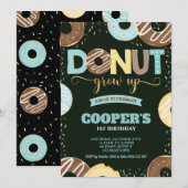 Invitation Le beignet grandissent le ęr garçon de partie de (Devant / Derrière)