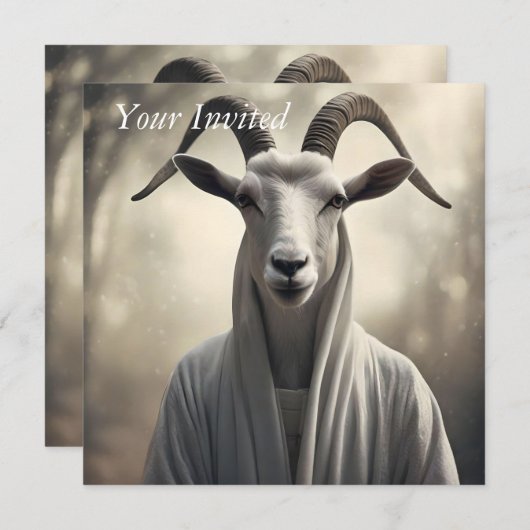 Invitation Le Berger de Chèvres, (Devant / Derrière)