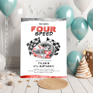 Invitation Le besoin QUATRE vitesse Little Racer 4e Anniversa
