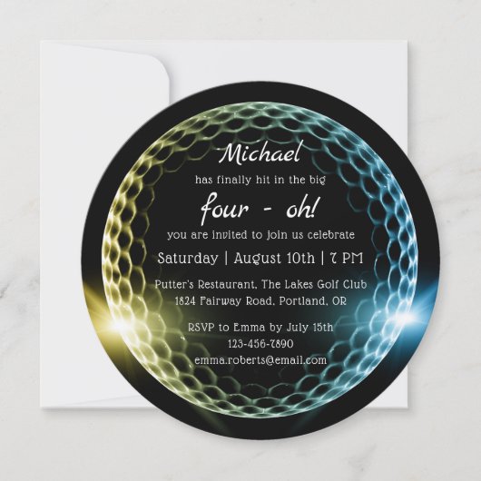 Invitation Le Big Four-Oh Golf | 40e anniversaire (Devant)