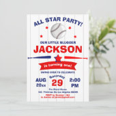 Invitation Le Big One Baseball Boy Little Slugger Anniversair (Debout devant)