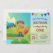 Invitation Le Big One Boys Pêche 1er Fête d'anniversaire (Devant)