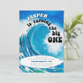 Invitation Le Big One Ocean Surfing Vague 1er Anniversaire (Debout devant)