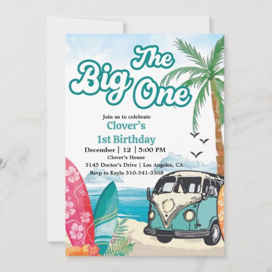 Invitation Le Big One Surfing 1er anniversaire (Devant)