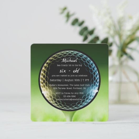 Invitation Le Big Six-Oh Golf 60e Anniversaire QR Code (Debout devant)