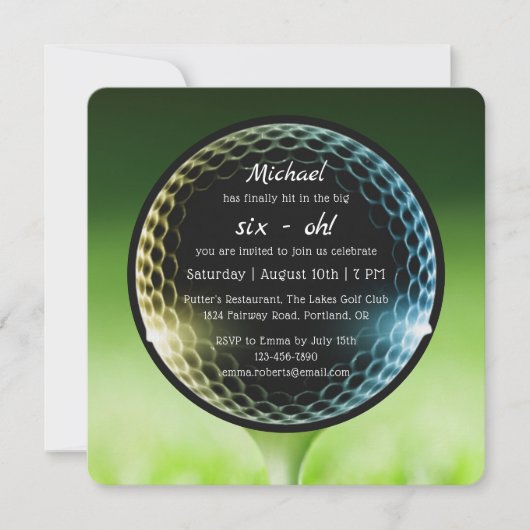 Invitation Le Big Six-Oh Golf 60e Anniversaire QR Code (Devant)