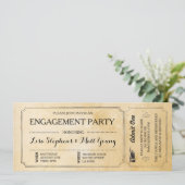 Invitation Le billet de partie de fiançailles couple (Debout devant)