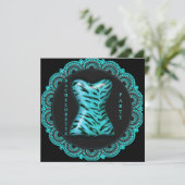 INVITATION LE BLACK ET AQUA LACE BACHELORETTE INVI MODERNE (Debout devant)
