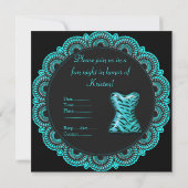 INVITATION LE BLACK ET AQUA LACE BACHELORETTE INVI MODERNE (Dos)