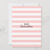 Invitation Le blanc rose mignon barre le baby shower noir (Dos)