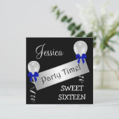 Invitation Le bleu argenté blanc noir du bonbon 16 cintre des (Debout devant)