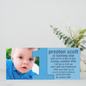 Invitation Le bleu de ciel un est fête d'anniversaire de (Debout devant)