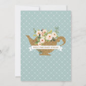 Invitation Le bleu de turquoise de thé rougissent baby shower (Dos)