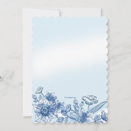 Invitation Le bleu fleurit l'invitation (Dos)