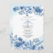Invitation Le bleu fleurit l'invitation (Devant / Derrière)
