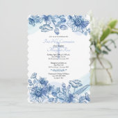 Invitation Le bleu fleurit l'invitation (Debout devant)