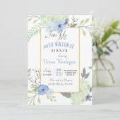 Invitation Le bleu fleurit l'invitation (Debout devant)