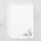 Invitation Le bleu fleurit l'invitation (Dos)