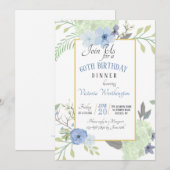 Invitation Le bleu fleurit l'invitation (Devant / Derrière)