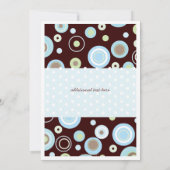 Invitation Le bleu heureux pointille l'invitation de baptême (Dos)