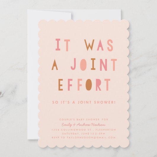 Invitation Le Blush d'invitation Baby shower du couple d'effo (Devant)