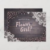 Invitation Le bois de dentelle rustique serait-ce ma fille de (Devant / Derrière)