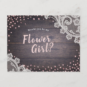 Invitation Le bois de dentelle rustique serait-ce ma fille de