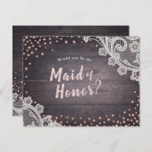 Invitation Le bois de dentelle rustique serait-il ma servante (Devant / Derrière)