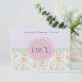 Invitation Le bois mignon crée le Merci de baby shower (Debout devant)