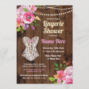 Invitation Le bois rose de douche de lingerie fleurit