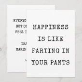 Invitation Le bonheur est comme des pets dans ton pantalon Ca (Devant / Derrière)