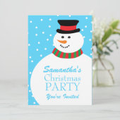 Invitation Le bonhomme de neige mignon de bande dessinée (Debout devant)