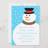 Invitation Le bonhomme de neige mignon de bande dessinée (Dos)