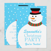 Invitation Le bonhomme de neige mignon de bande dessinée (Devant / Derrière)
