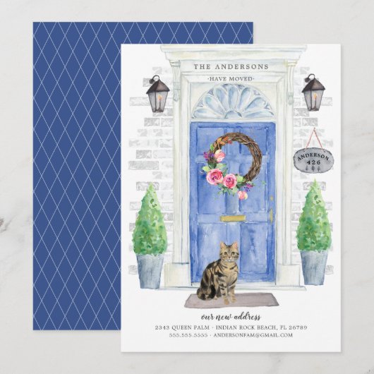 Invitation Le Brown américain de Shorthair Tabby se déplace e (Devant / Derrière)