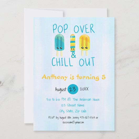 Invitation Le bruit plus d'et refroidissent l'invitation (Devant)