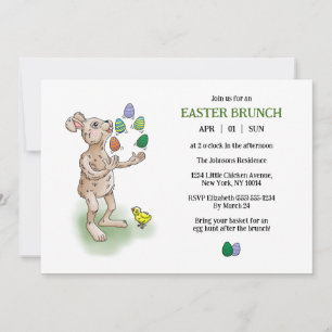 Invitation Le brunch du lapin de Pâques