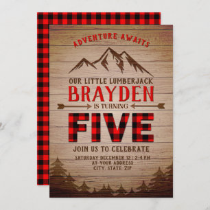 Invitation Le Buffalo de Lumberjack Plaid à l'extérieur Cinqu