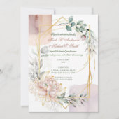 Invitation Le cadre doré floral Wedding  (Devant)