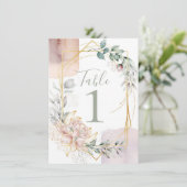 Invitation Le cadre doré floral Wedding (Debout devant)