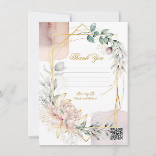 Invitation Le cadre doré mauve floral verdure mariage 