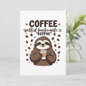 Invitation Le café épelé vers l'arrière est eeffoC Caffeine S (Debout devant)