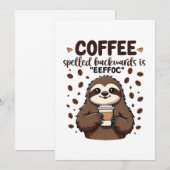 Invitation Le café épelé vers l'arrière est eeffoC Caffeine S (Devant / Derrière)