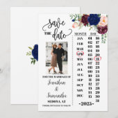 Invitation Le calendrier photo sauve la date mariage de la ma (Devant / Derrière)