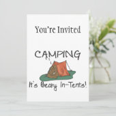 Invitation Le camping est Beary dans des tentes (Debout devant)