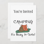 Invitation Le camping est Beary dans des tentes (Devant / Derrière)