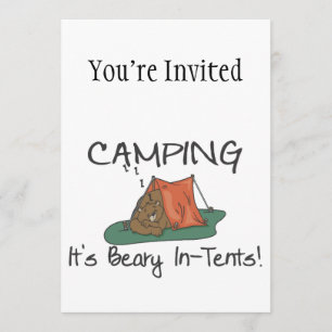 Invitation Le camping est Beary dans des tentes