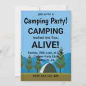 Invitation Le camping me fait me sentir vivant Fête de campin (Devant)