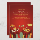 Invitation Le carnaval masque l'invitation (Devant / Derrière)