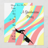 Invitation Le casquette de fête de flammes d'invitation (Devant / Derrière)